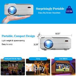 Portable WiFi Projector 4000lms LED Blue-tooth Home Theater Night Movie Wireless