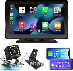 Portable Wireless Apple Carplay Car Stereo MP5 Bluetooth 9 inch Touch Screen+cam