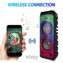 Portable Wireless Big Party FM Bluetooth Speaker Dual 12 Woofer 3 Tweeter Bass