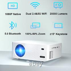 Projector 50000 Lumens 4K 1080P FHD 5G WiFi Bluetooth Video Home Theater HDMI AV