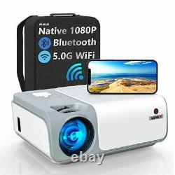 Projector 5g wifi bluetooth native 1080p 4k portable outdoor wireless bundle