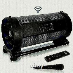 Pyle Bluetooth Boom Box Speaker Black Wireless Built In LED Lights 600 W NEW