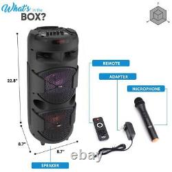 Pyle Dual 6.5'' Wireless Portable PA Speaker-240W Built-in Rechargeable Battery
