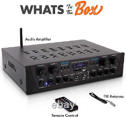 Pyle Karaoke Wireless Bluetooth Amplifier 500W 4Channel Stereo Audio Home Theate