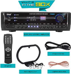 Pyle Wireless Bluetooth Power Amplifier System 300W 4 Channel Home Theater Audio