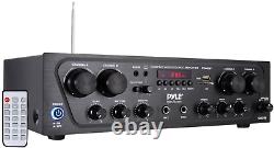 Pyle Wireless Karaoke Bluetooth Stereo Receiver 4 Channel Power Amplifier with U