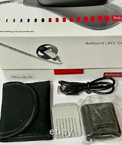 RESOUND LINX QUATTRO RE 961 DRWC RECHARGEABLE +TV Streamer +Remote+ Phone Clip