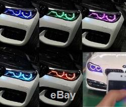 RGBW LED Angel Eye Halo DRL 4 BMW 2011-17 F10 F11 5 Series Xenon HID Bluetooth