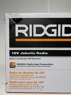 RIDGID Jobsite Radio Speaker Bluetooth Wireless R84087 18-Volt Weather Resis. MS