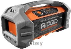RIDGID Jobsite Radio Speaker Bluetooth Wireless R84087 18-Volt Weather-Resistant