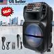 Rechargeable 15 Wireless Bluetooth Fm Party Stereo Speaker With Lights Mic Remote