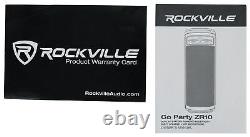 Rockville Go Party ZR10 Dual 10 Portable Wireless LED Bluetooth Speaker+UHF Mic