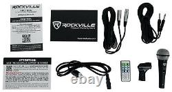 Rockville RPG102K Dual 10 Powered Speakers DJ PA System Bluetooth+Mic+Stands