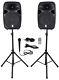 Rockville Rpg152k Dual 15 Powered Speakers/bluetooth+mic+speaker Stands+cables