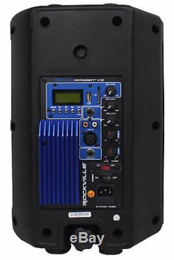 Rockville RPG8BT V2 8 Powered 400W DJ PA Speaker BlueTooth/Wireless/Remote/EQ