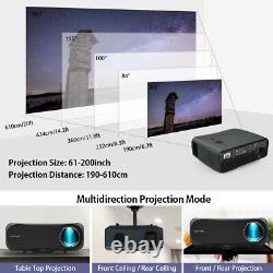 Smart Android Projector LED Airplay Wireless BT Home Theater Movie HD 1080P HDMI
