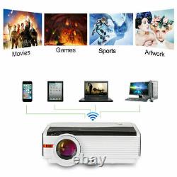 Smart Blue-tooth Projector Full 8000LMS Wireless Home Movie Video LCD HDMI 1080p