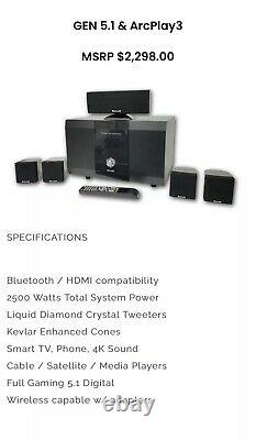 SonoS SmartSound Home Theater System Bluetooth Wireless Gen 5.1 Arcplay3 NEW