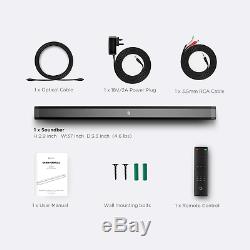 Sound Bar, BOMAKER 37-inch 2.0 Soundbar, 110dB Sound Bars for tv, Wall Remote