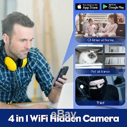 Spy Camera-Remote WIFI Hidden Camera/Wireless Charge/Bluetooth Speaker/Alarm 32G