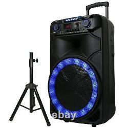 SuperSonic 15 Portable Rechargeable Bluetooth Speaker with Stand