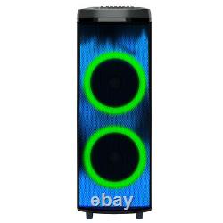 SuperSonic 2x 12 Portable Rechargeable Bluetooth Party Speaker with Light Show