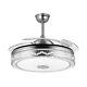 Used 42crystal Led Chandelier Invisible Ceiling Fan Wireless Bluetooth Withremote