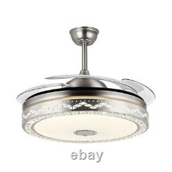 USED 42 LED Chandelier Invisible Ceiling Fan Wireless Bluetooth &Remote Control