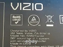 VIZIO S3821W-CO 38 2.1 Bluetooth Soundbar System Wireless Subwoofer with Remote