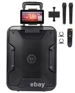 Wireless Karaoke Machine DJ PA System with Bluetooth LED Speaker Microphone US