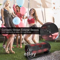 Wireless Loud Portable Bluetooth Speaker With Party Microphone Remote USB LED FM