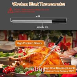 Wireless Meat Thermometer, 400FT Remote Range Bluetooth Meat Thermomete Silver