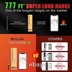 Wireless Meat Thermometer, 777FT Remote Bluetooth Range, 3.9MM Ultra-Thin Mea