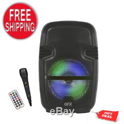 Wireless SPEAKER With MICROPHONE Bluetooth Portable LED Remote 4400 Watts NEW