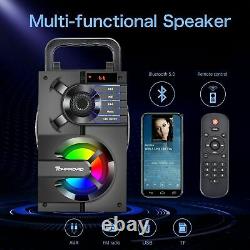 Wireless Speakers Portable FM Radio RGB Lights Remote Control Bluetooth Device