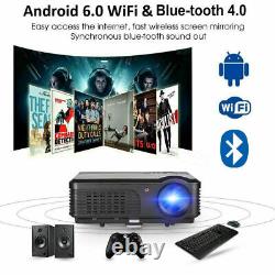 Wireless WIFI Projector Smart Android BT HD 1080P Movie Video HDMI USB LCD LED