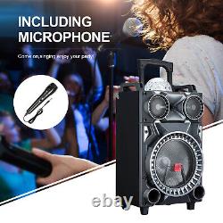 12 Haut-parleur Bluetooth Sans Fil Haut-parleur Subwoofer Party Lights+microphone