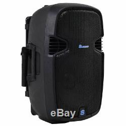 12 Haut-parleurs Portables Bluetooth 600w Dj Pa System 2 Microphones Sans Fil