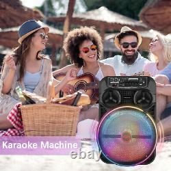 12 Pouces Bluetooth Karaoke Machine Avec 1 Microphones Sans Fil Télécommande