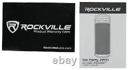 2 Rockville Go Party Zr10 Dual 10 Linking Sans Fil Haut-parleurs Bluetooth Led+mics