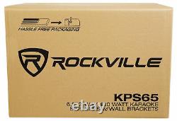 (2) Rockville Kps65 6,5 400w Karaoke/pro Haut-parleurs+bluetooth Amp+mics Sans Fil