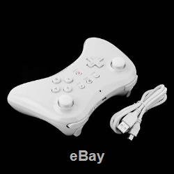 2x Blanc U Pro Bluetooth Télécommande Sans Fil Pour Manette De Jeu Wii U Console