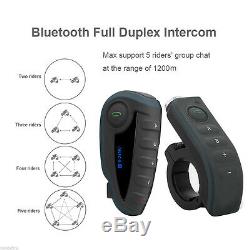 2x Bluetooth Interphone Moto Vélo Intercom Casque V81200m 5 Cavalier À Distance