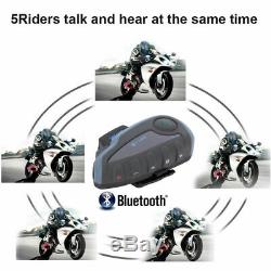 2x Casque Bluetooth Intercom Moto 5 Coureurs Moto Nfc À Distance Fm