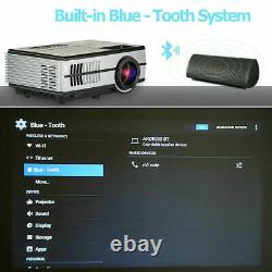 3000lm Led Hd Wifi Projecteur Android 7.1 Blue-tooth Home Theater Wlan Online App