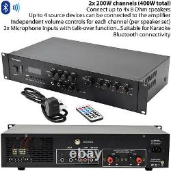 400w Amplifieur Bluetooth Stéréo 2 Channel Mixer Ampli Hifi- Haut-parleur Sans Fil