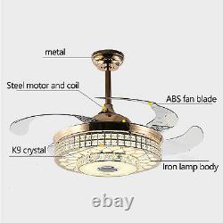 42 Lampe Pendentif Led Bluetooth Sans Fil De Ventilateur De Ventilateur Et Télécommande 8-25