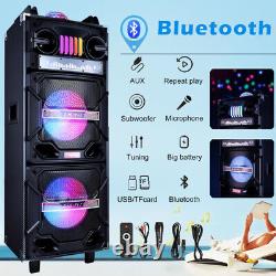 4 500w Portable Bluetooth Speaker Sub Woofer Système De Son De Basse Lourde Party & MIC