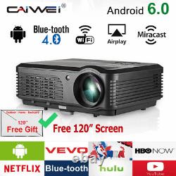 5000 Lumens Android Projecteur Smart Home Théâtre Blue-tooth Wifi Hd 1080p Hdmi