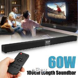 60w Home Theater Soundbar Speaker Sound Bar Bluetooth Télécommande Sans Fil Fm Radio